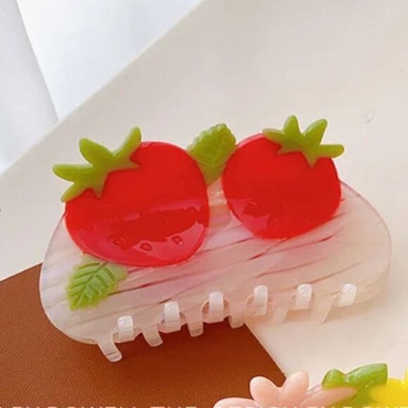 Strawberry Iridescent Claw Clip Hair Accessory - Picture 3 of 9